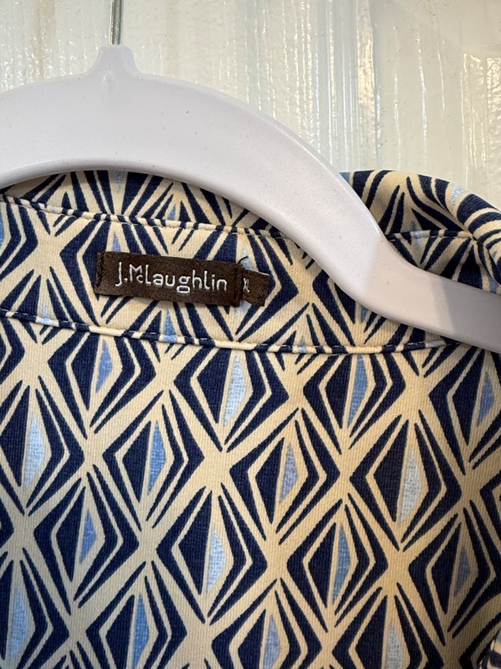 J.McLaughlin The Lawrence Dress XL - Blue & Tan print. Catalina Cloth - Picture 2 of 7